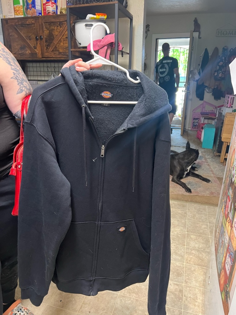Dickies Black Sherpa-Lined Zip Hoodie
